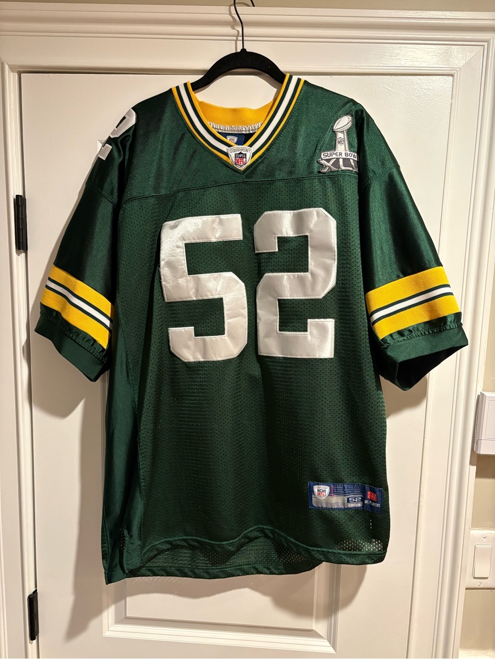 Green Bay Packers Clay Matthews Football Jersey Size 52 Super Bowl XLV Reebok